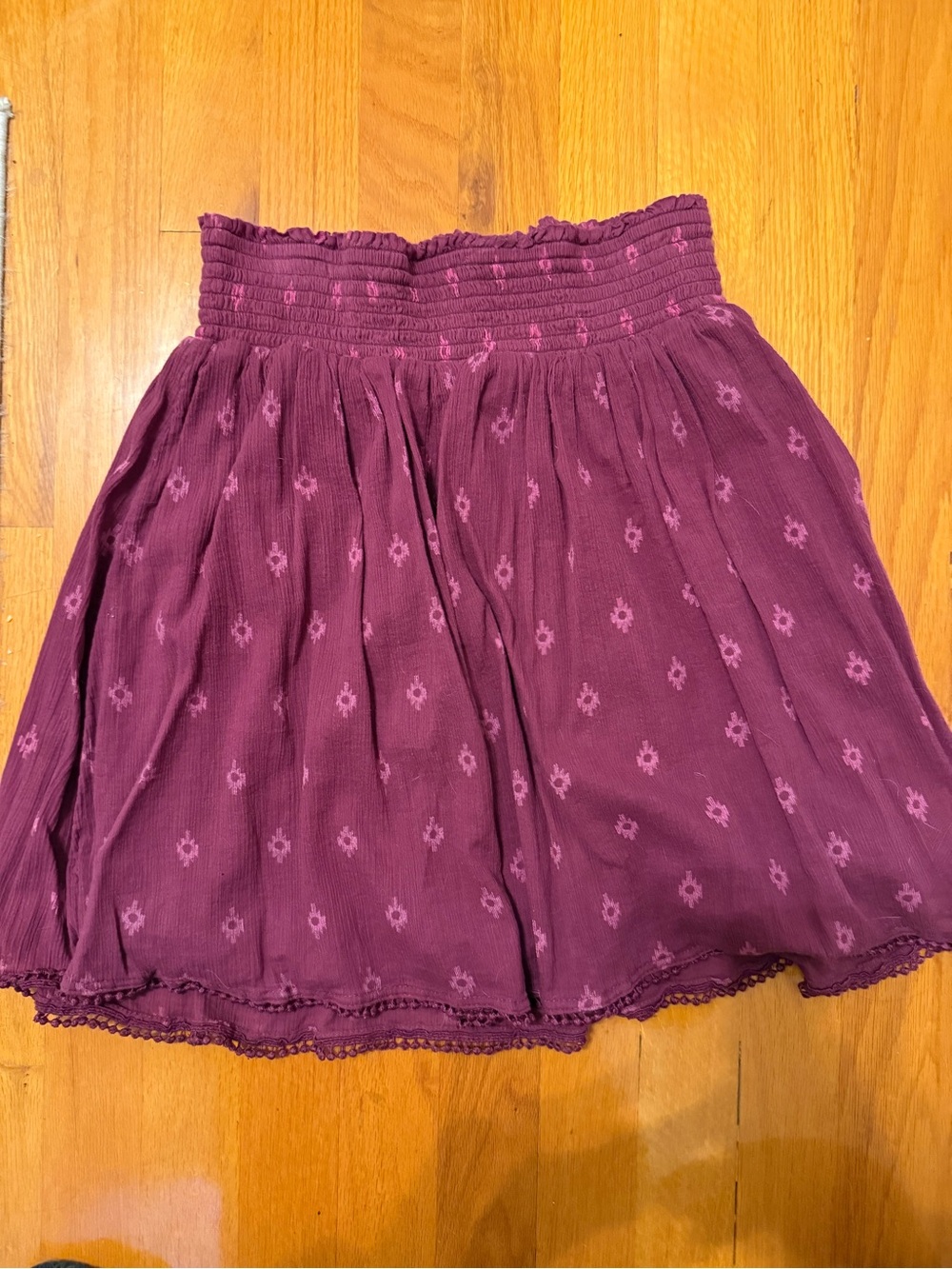 Old Navy Plum Smocked Waist Circle Skirt